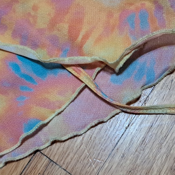 Balera Wrap Around Ballet Skirt - Orange Turquoise Girls Sz MC or 8/10 - Picture 3 of 4